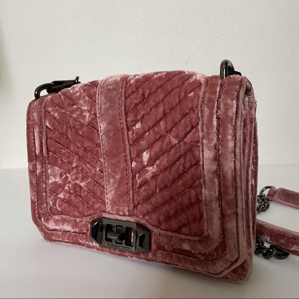 SOLD OUT Rebecca Minkoff Love Velvet Chevron Quilted Crossbody Bag